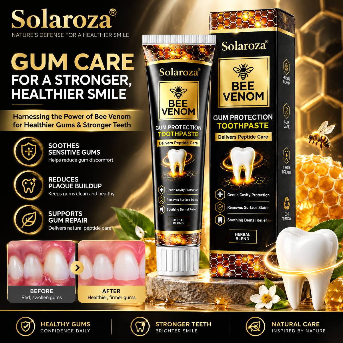 [🚀 𝐎𝐟𝐟𝐢𝐜𝐢𝐚𝐥 𝐒𝐭𝐨𝐫𝐞] Solaroza® 𝐁𝐞𝐞 𝐕𝐞𝐧𝐨𝐦 𝐆𝐮𝐦 𝐏𝐫𝐨𝐭𝐞𝐜𝐭𝐢𝐨𝐧 𝐓𝐨𝐨𝐭𝐡𝐩𝐚𝐬𝐭𝐞 — 𝐏𝐞𝐩𝐭𝐢𝐝𝐞 & 𝐇𝐞𝐫𝐛𝐚𝐥 𝐁𝐥𝐞𝐧𝐝 𝐭𝐨 𝐒𝐨𝐨𝐭𝐡𝐞 𝐒𝐞𝐧𝐬𝐢𝐭𝐢𝐯𝐞 𝐆𝐮𝐦𝐬, 𝐑𝐞𝐝𝐮𝐜𝐞 𝐏𝐥𝐚𝐪𝐮𝐞 & 𝐒𝐭𝐚𝐢𝐧𝐬, 𝐒𝐮𝐩𝐩𝐨𝐫𝐭𝐬 𝐆𝐮𝐦 𝐑𝐞𝐩𝐚𝐢𝐫 — 𝐅𝐫𝐞𝐬𝐡𝐞𝐫 𝐁𝐫𝐞𝐚𝐭𝐡 & 𝐒𝐭𝐫𝐨𝐧𝐠𝐞𝐫 𝐓𝐞𝐞𝐭𝐡