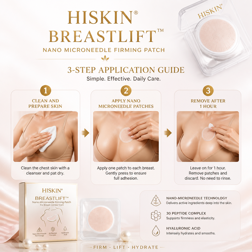 ❤️ Breast Firming👩‍⚕️ & Fuller-Looking Curves HISKIN® — Advanced Nano-Microneedle Patch for Targeted Care -1