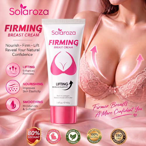 🌸 Solaroza Firming Breast Cream - Natural Bust Lifting & Lifting Massage Cream with Collagen, Nourishing & Smoothing for Improved Elasticity, Hormone-Free & 100% Natural